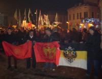 Соратники на митинге в Битола