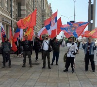 Соратники с славянскими флагами