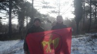 Родионов и Копцев с флагом