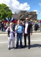 Родионов, Кнежевич и Златанович на параде Победы